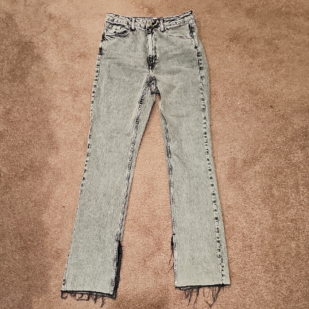 Zara Women's Light Gray Straight Leg Jeans